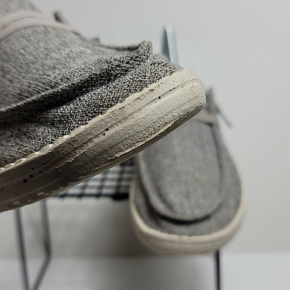 Hey Dude Shoes Kids Sz 5 Wendy Linen Sneakers Flats Loafers Moc Toe Slip On - Picture 4 of 8